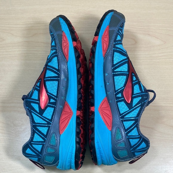 Brooks Cascadia Women's Athletic Trail Running Shoes - Blue and Red - Picture 5 of 9